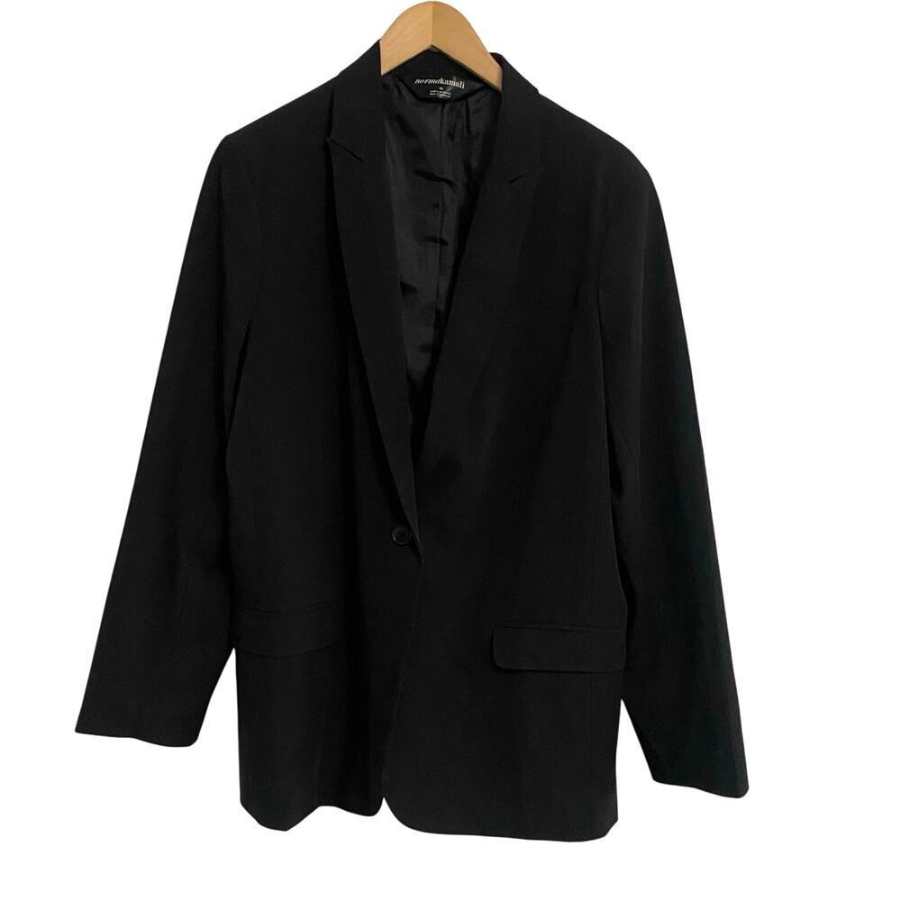 Norma Kamali Single Button Black Blazer Women’s Plus Size 18 Office Business